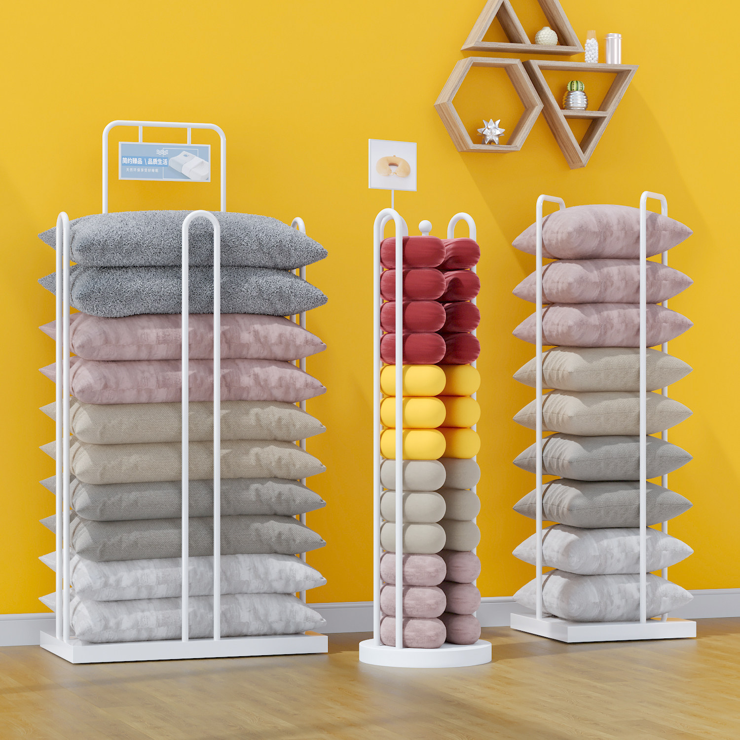 Home Textiles Direct - ホームテキスタイル陳列棚 枕芯収納棚 枕 ホームテキスタイル店舗棚 販促用ラック 工場直販