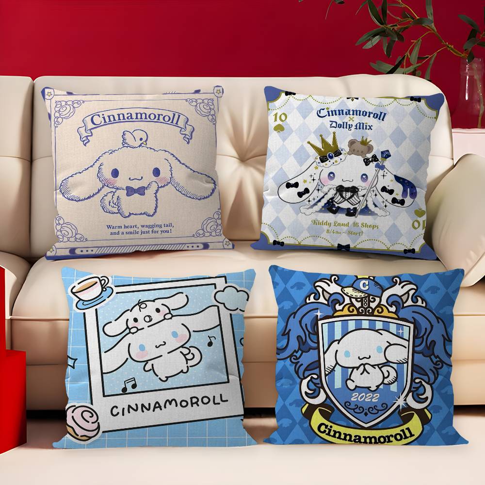 Home Textiles Inc - カートゥーンC-シナモロールクッションカバー インチ ファームハウス装飾 ホームスローピローカバー ソファ装飾用