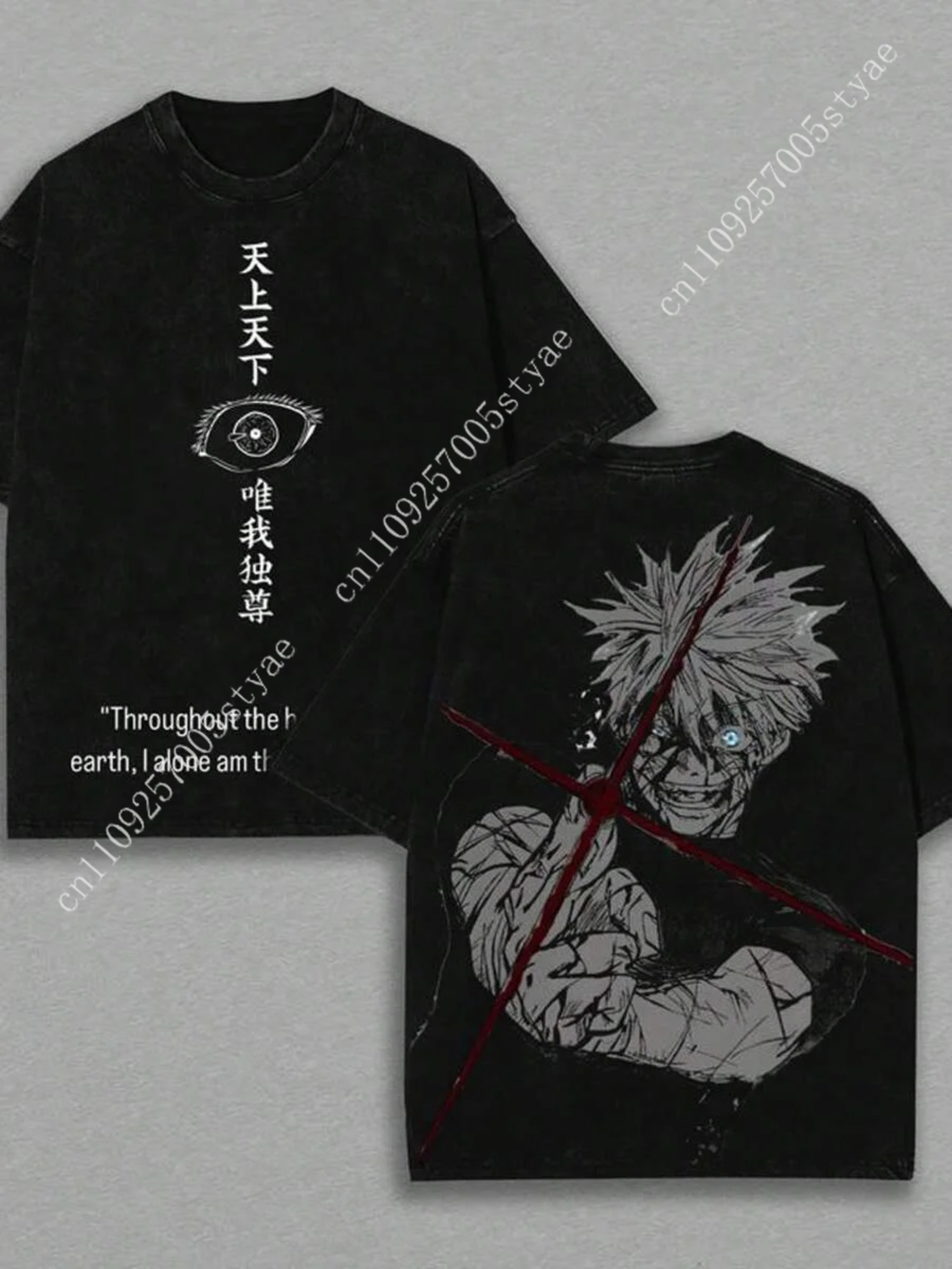 Quilt Cotton Summer - 五条悟 グラフィックTシャツ 漫画風衣類 メンズ レディース コットンTシャツ