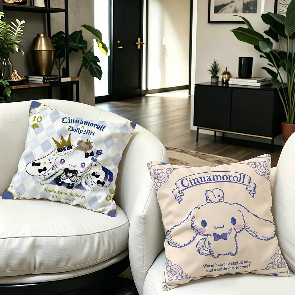 Home Textiles Inc - カートゥーンC-シナモロールクッションカバー インチ ファームハウス装飾 ホームスローピローカバー ソファ装飾用