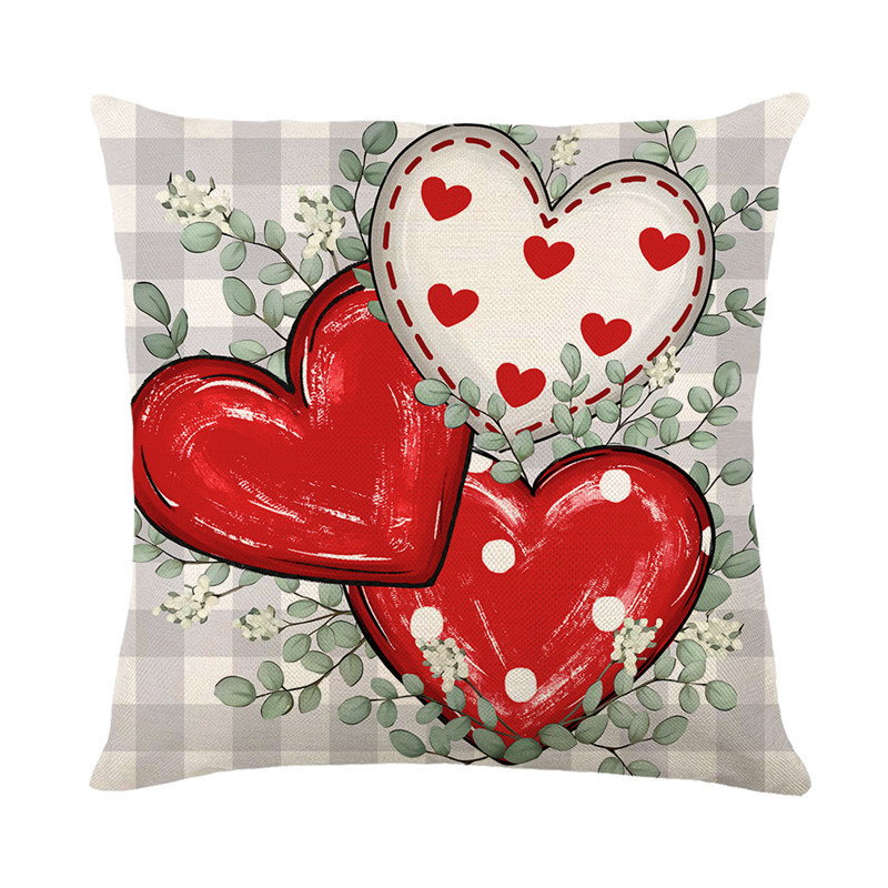 Home Textiles Today - バレンタインデー枕カバー ロマンチックな文字 ハート トラックプリント クッションカバー ソファ
