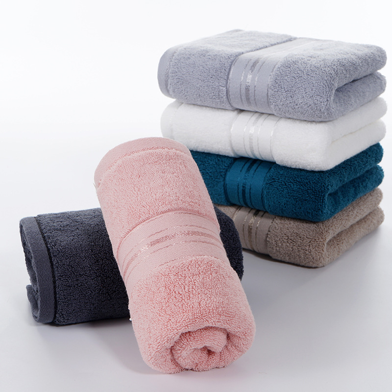 Home Textiles Toallas - 大人と子供のための柔らかい吸収性ヘアタオル,顔と髪のタオル,青と灰色のモノクロ,バスルームテキスタイル,34x75cm, 1個,綿100%