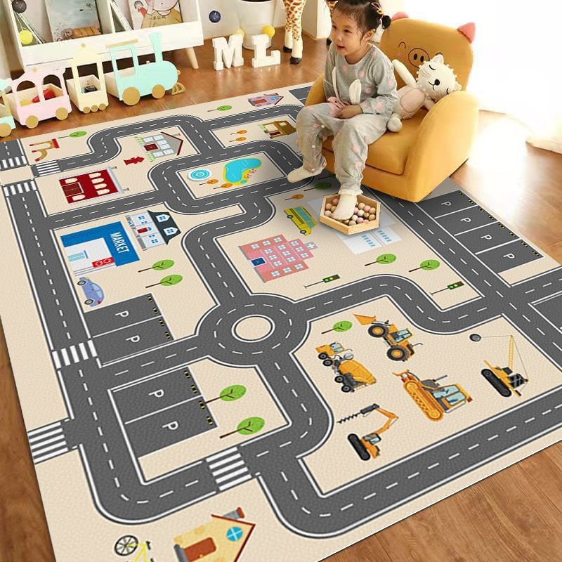 漫画子供用フロアマット都市交通ポリエステルプリントカーペット - Home Textiles City のレビューと価格