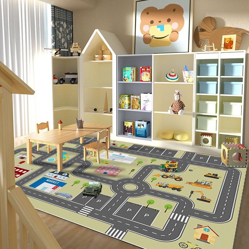 漫画子供用フロアマット都市交通ポリエステルプリントカーペット - Home Textiles City のレビューと価格