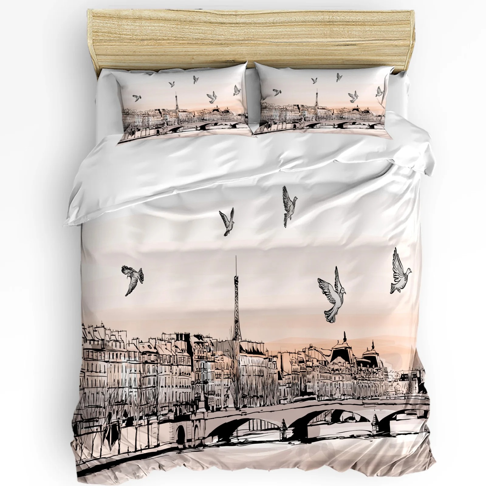 ニューヨークスケッチシティ布団カバーベッド寝具セットダブルホ - Home Textiles New York のレビューと価格