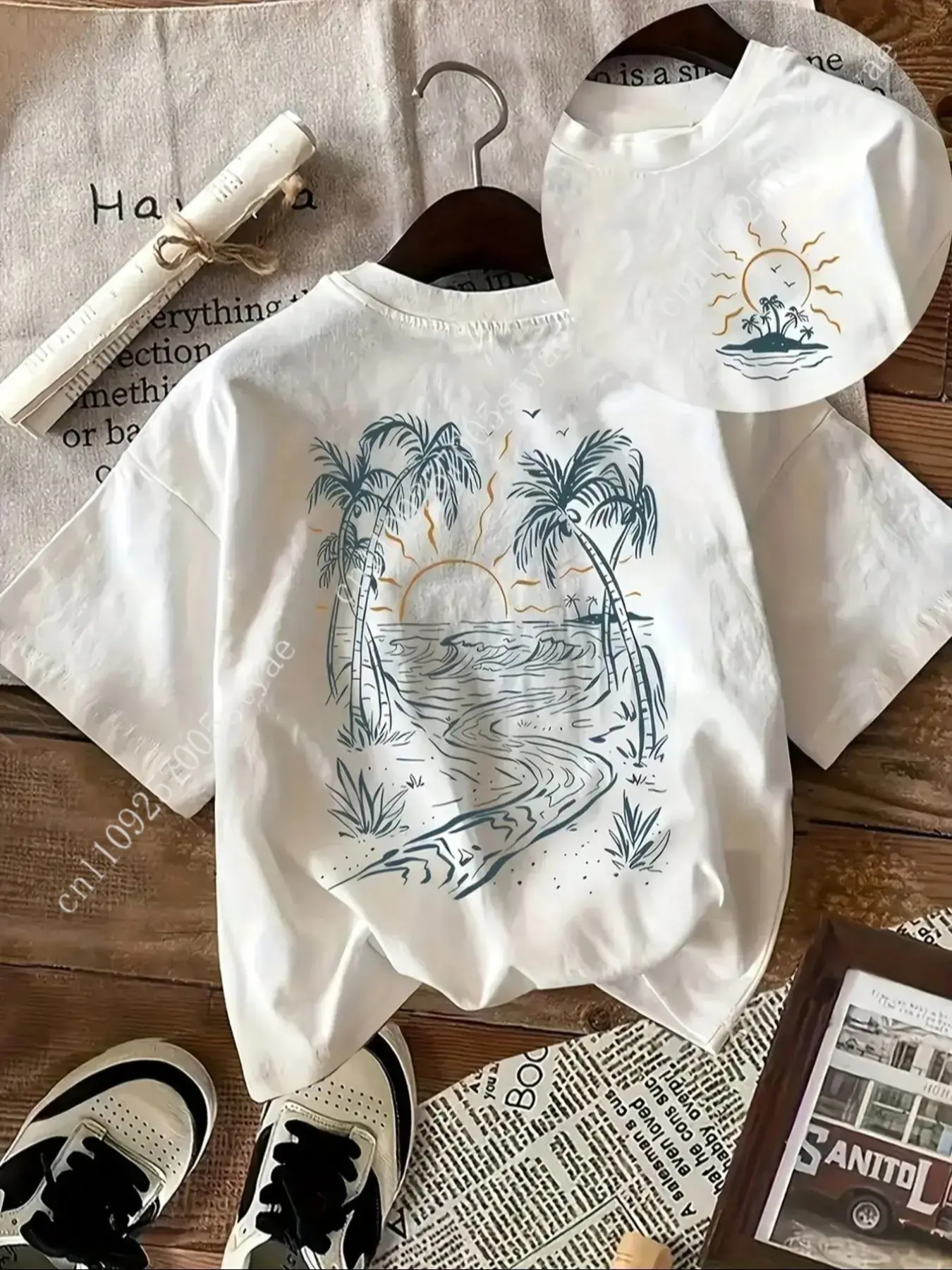 レディース ココナッツ ツリー & サン プリント ラウンド - Quilt Cotton Summer のレビューと価格