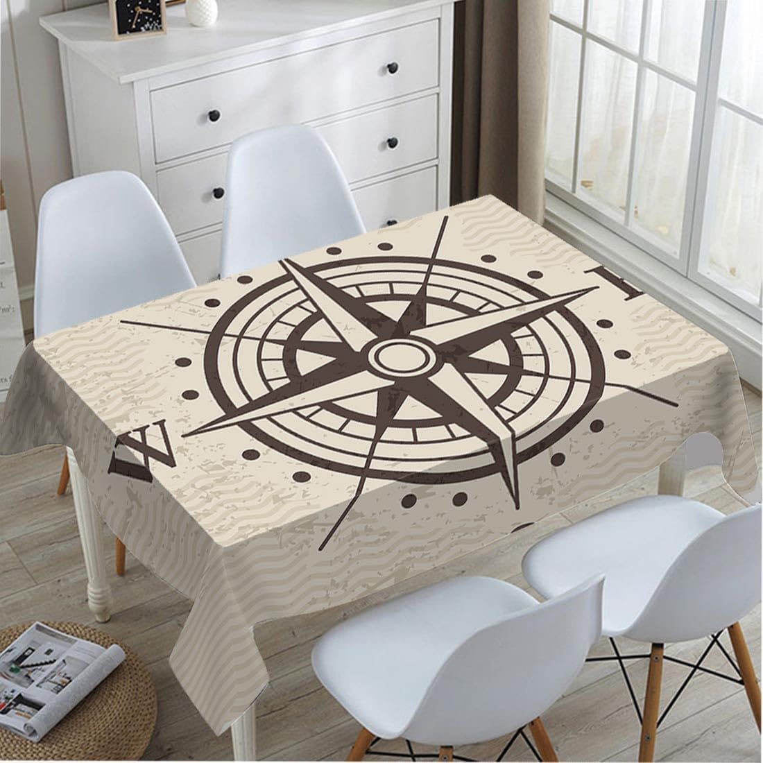 ヴィンテージコンパス地図アドベンチャーテーブルクロス、レトロ - Home Textiles Direct のレビューと価格