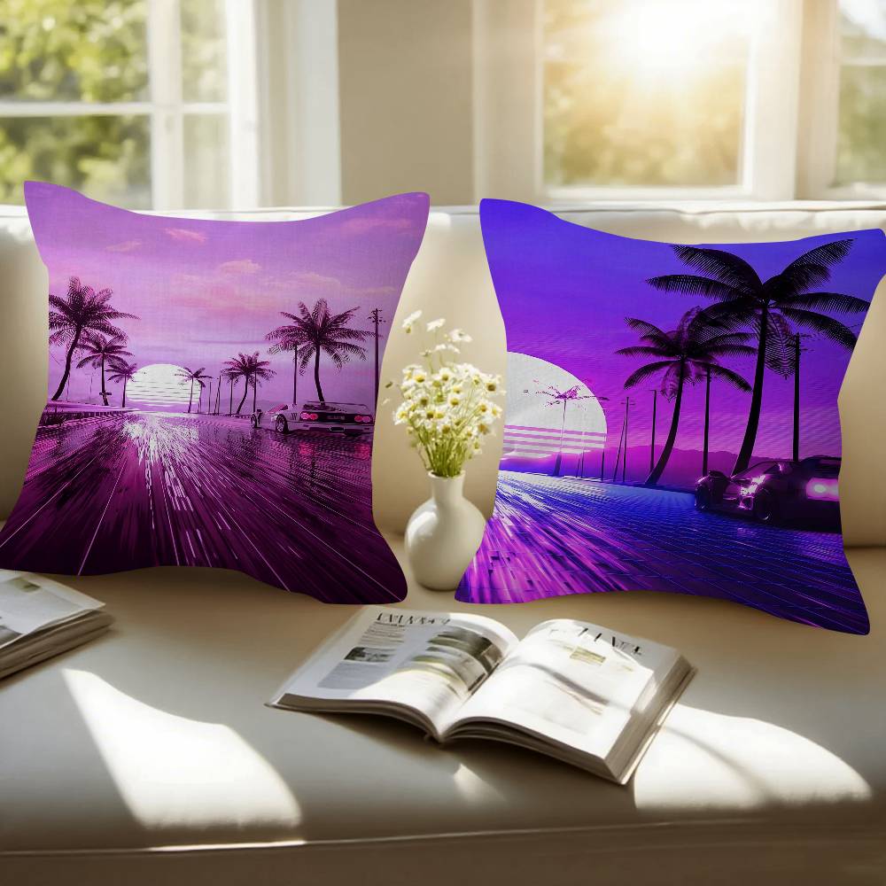 ネオンナイトシティ風景 80 年代サイバーパンクカークッショ - Home Textiles City のレビューと価格