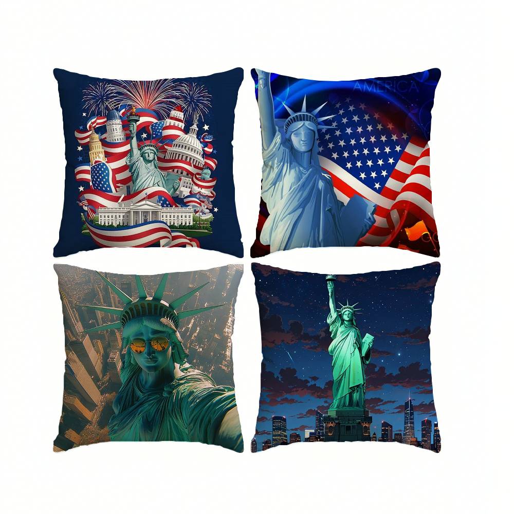 ニューヨーク米国 S-自由の女神広場両面プリント枕カバー寝室 - Home Textiles New York のレビューと価格