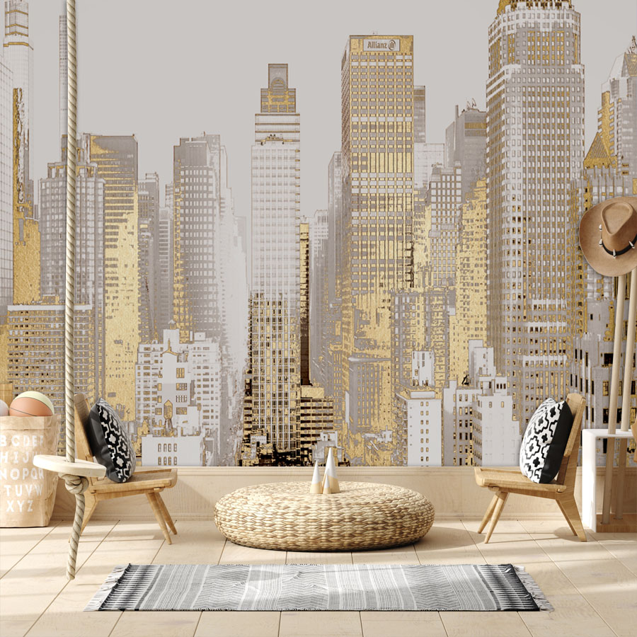 モダンなカスタムピールアンドスティック壁紙 リビングルーム用 - Home Textiles City のレビューと価格