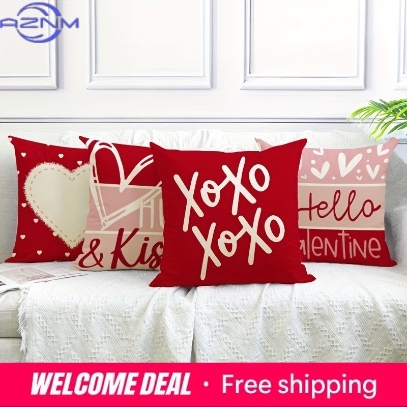 バレンタインデー ラブハートプリント ホームデコレーション  - Home Textiles Today のレビューと価格
