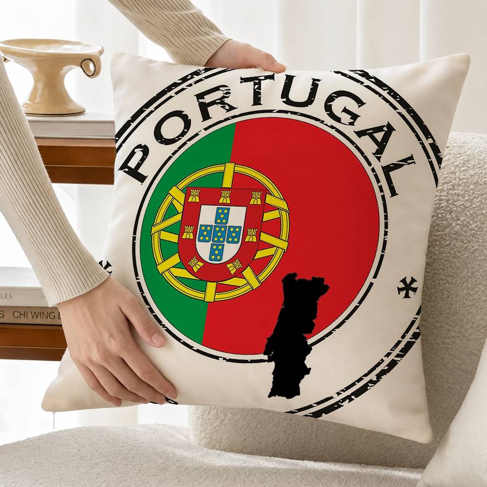 ポルトガル国旗柄コットンリネン正方形枕カバー家の装飾ギフト - Home Textiles Portugal のレビューと価格
