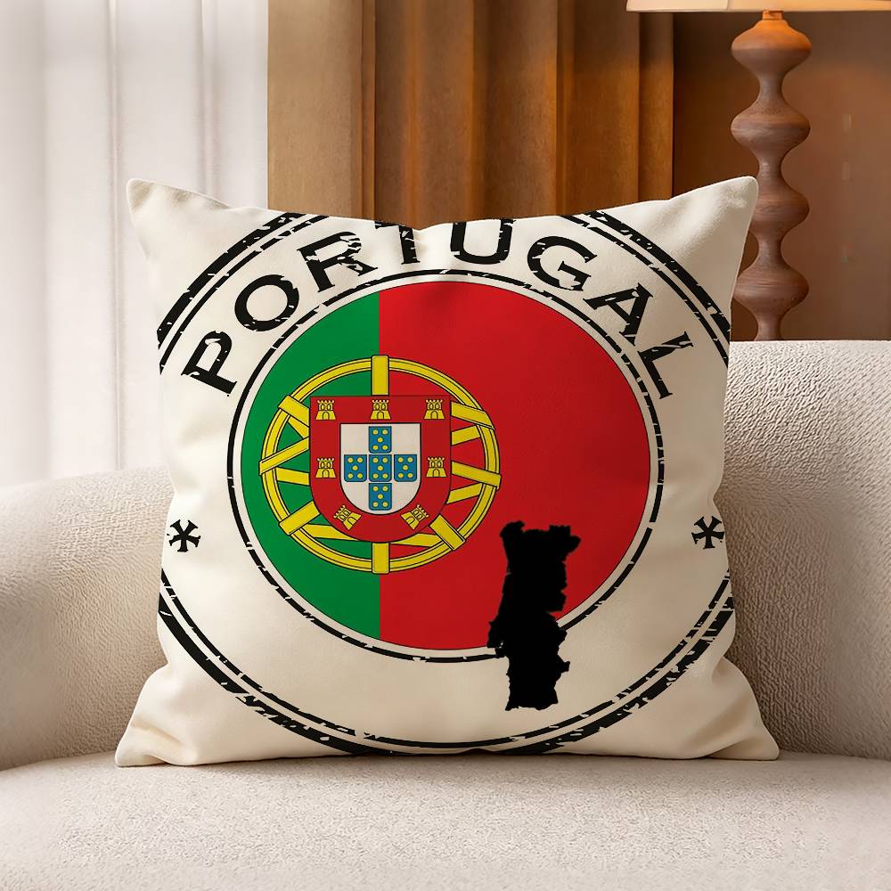 ポルトガル国旗柄コットンリネン正方形枕カバー家の装飾ギフト - Home Textiles Portugal のレビューと価格