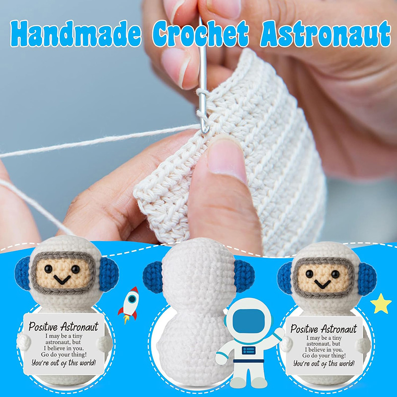 面白いポジティブな感情をサポートする手作りの編みぐるみ宇宙飛 - Home Textiles Today のレビューと価格